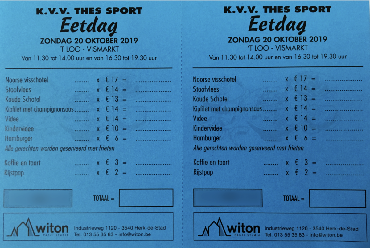 Inschrijfkaart eetdag